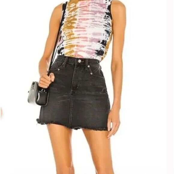 PISTOLA Rumi High Rise Cut Off Distressed Mini Skirt Size 27 - Picture 2 of 8